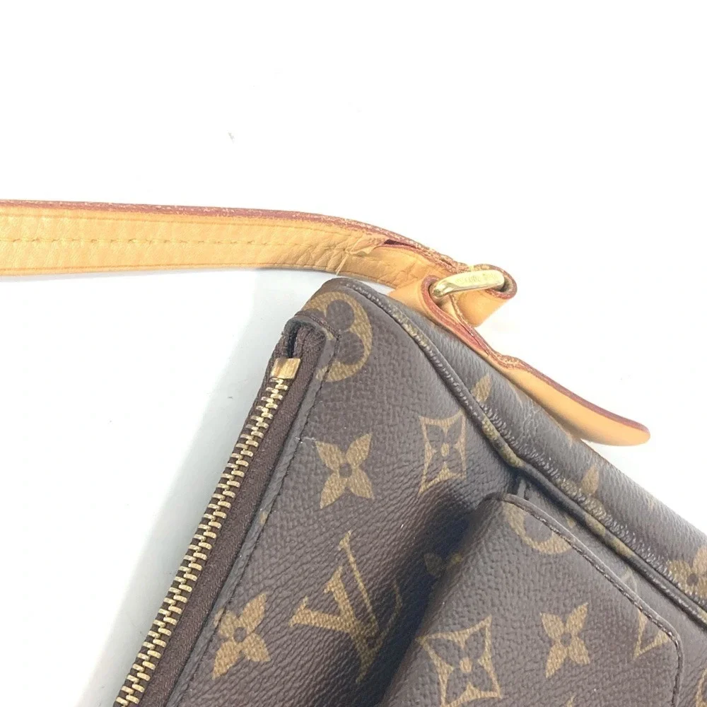 LOUIS VUITTON Brown Monogram Canvas Pochette Shoulder Bag